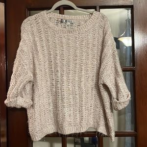 Jennifer Lopez, Dusty Pink w Sequins, Relaxed Knot Sweater. medium